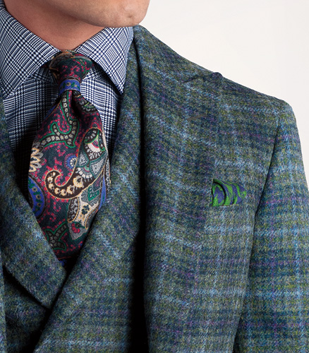 Shetland Wool Plaid Phillip Sport Jacket With Deco