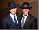 President Obama looking smashing in his fedora from Paul's Hat Works.