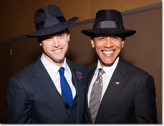 President Obama looking smashing in his fedora from Paul's Hat Works.