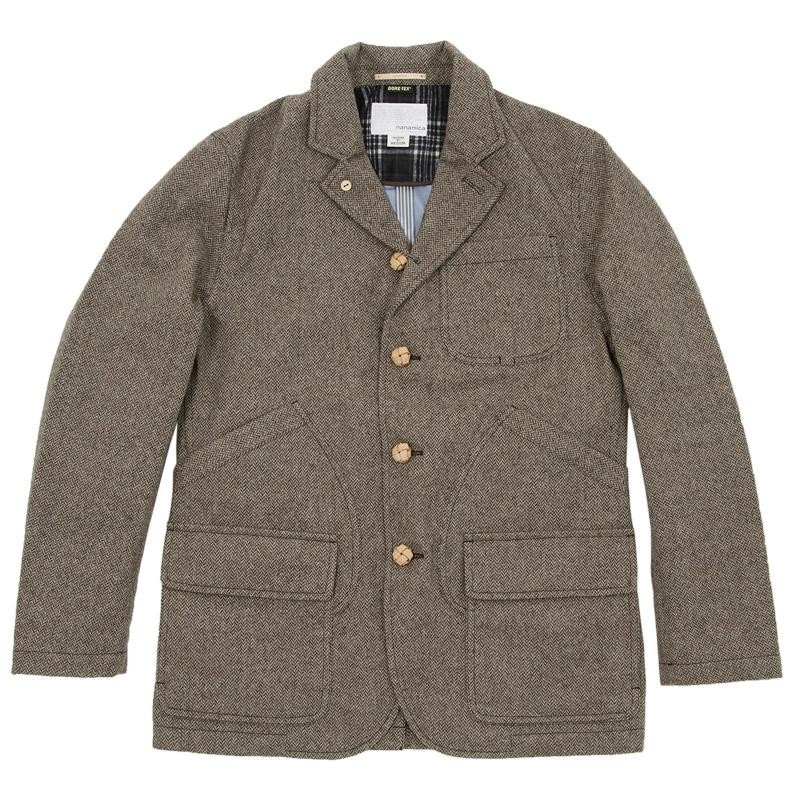 Nanamica Gore-Tex Field Jacket in Beige Herringbone