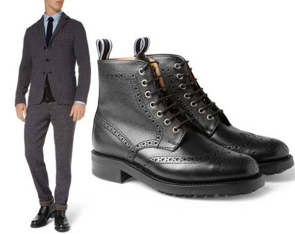 Oliver Spencer black brogue boots are as stylish as they are tough to polish. So I've given them a miss this time.