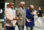 Lino Leluzzi, the darling of street photography, left, at Pitti Uomo 2013.