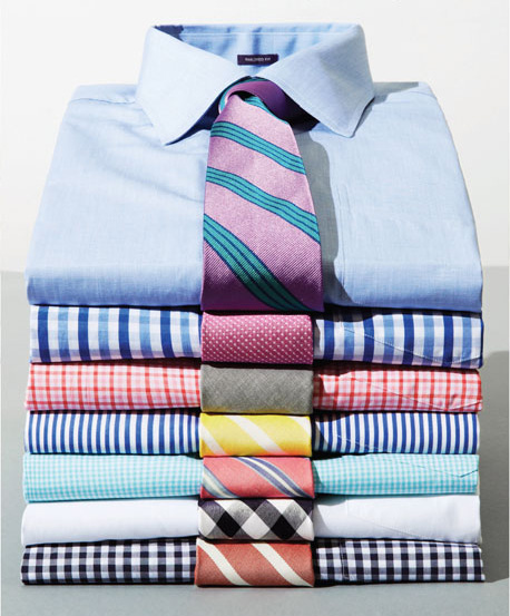 Bonobos Gentleman Collar Dress Shirt in Blue, Blue & White Check, Pink & White Check, Banker Stripe, Mini Turquoise Gingham, White, Navy Gingham.  Contrast them up with these neckties-Kennebunkport, Welfeet, Saybrook, Cape May, North Haven, Ginghampton, Cape May