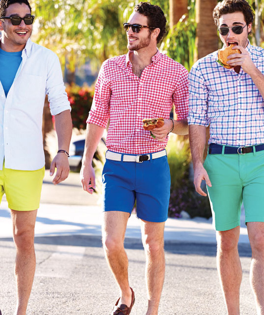 Ging Crosby Pomegranate shirt with Bonobos B's Knees shorts in Royal Blue