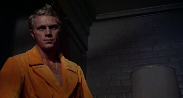 Even relaxed and in a bathrobe, Thomas Crown is ridiculously put together. I don't know many robes with pick stitching.