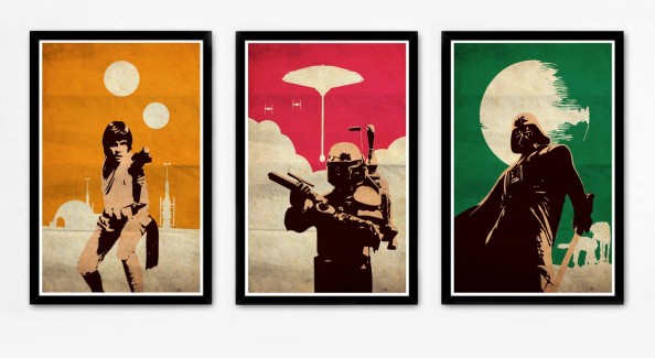 5 Things you need for a Stylish Man Cave - star wars trilogy movie art